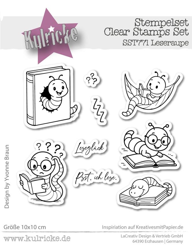 Kulricke Stempel "Leseraupe" Clear Stamp