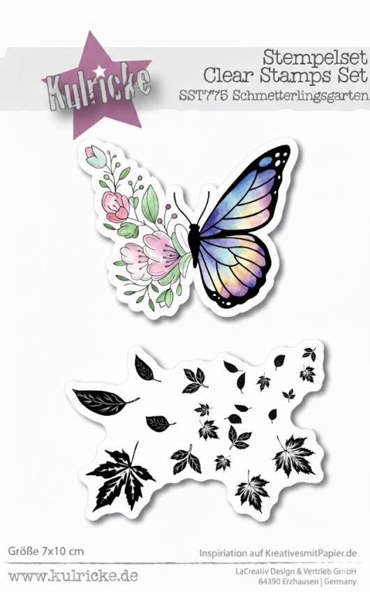 Kulricke Stempelset "Schmetterlingsgarten" Clear Stamp