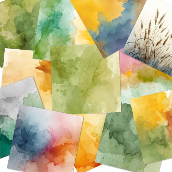 LaCreativ - Designpapier "Aquarell Wiesen und Weiden" Paper Pack 6x6" - 24 Bogen