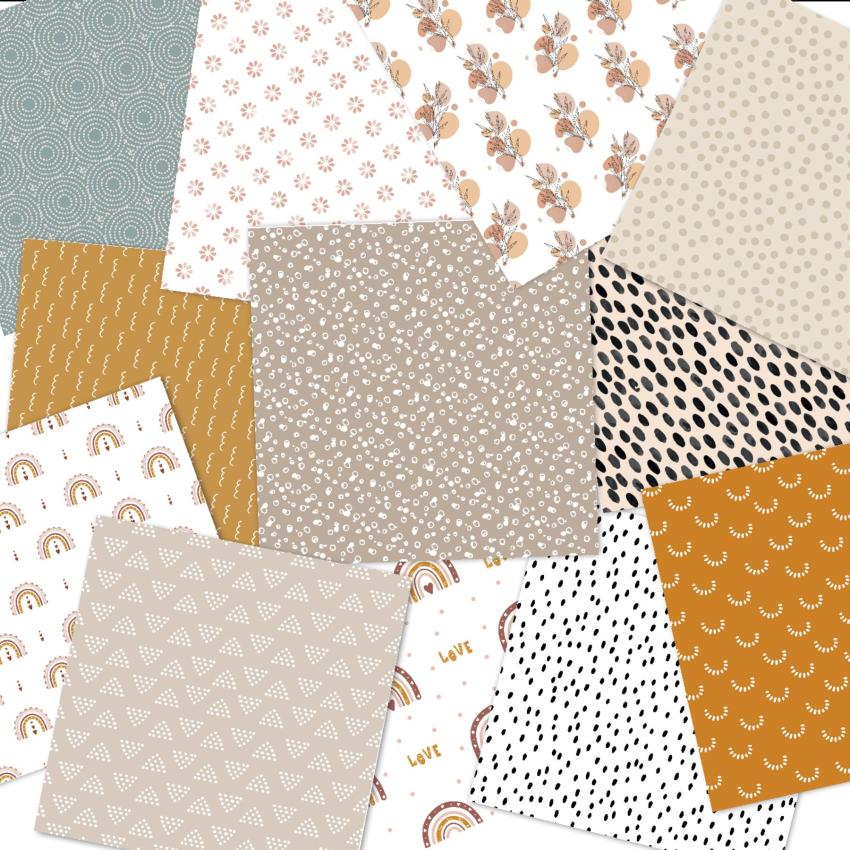 LaCreativ - Designpapier "Boho Mustermix" Paper Pack 6x6" - 24 Bogen