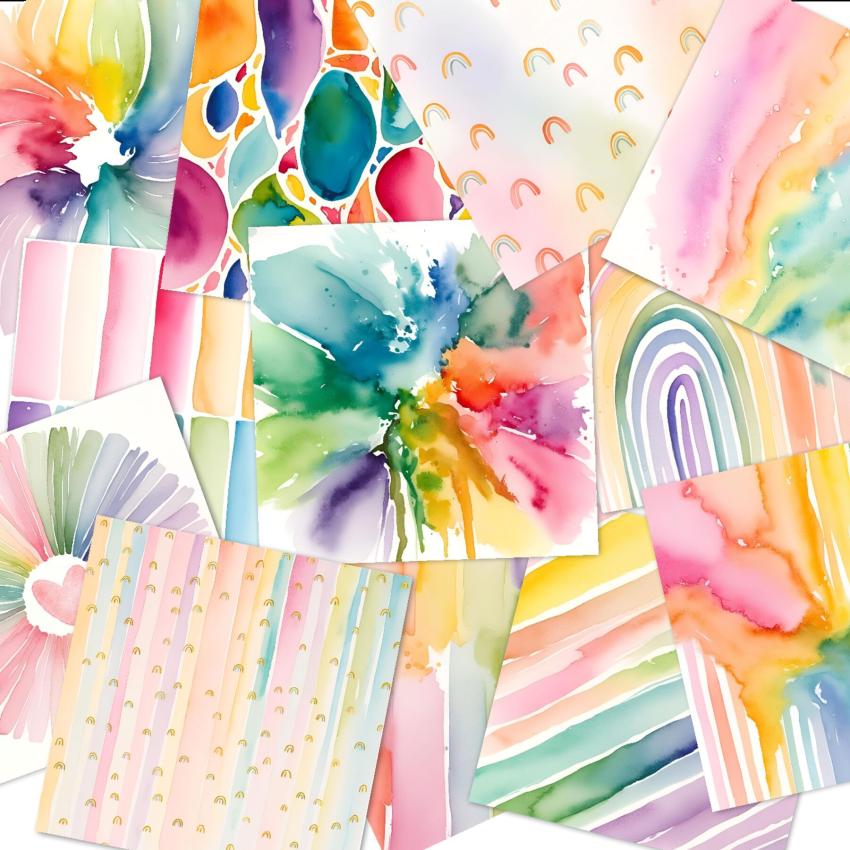 LaCreativ - Designpapier "Bunte Regenbogenwelt" Paper Pack 6x6" - 24 Bogen