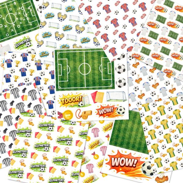 LaCreativ - Designpapier "Fußballfieber" Paper Pack 6x6" - 24 Bogen
