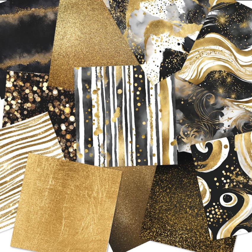 LaCreativ - Designpapier "Goldene Silvesternacht" Paper Pack 6x6" - 24 Bogen