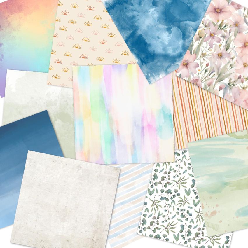Gratis ab 80 € - LaCreativ - Designpapier "Motiv-Sortiment" Paper Pack 6x6" - 24 Bogen