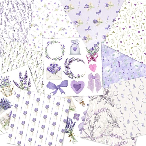 LaCreativ - Designpapier "Lavendelglück" Paper Pack 6x6" - 24 Bogen