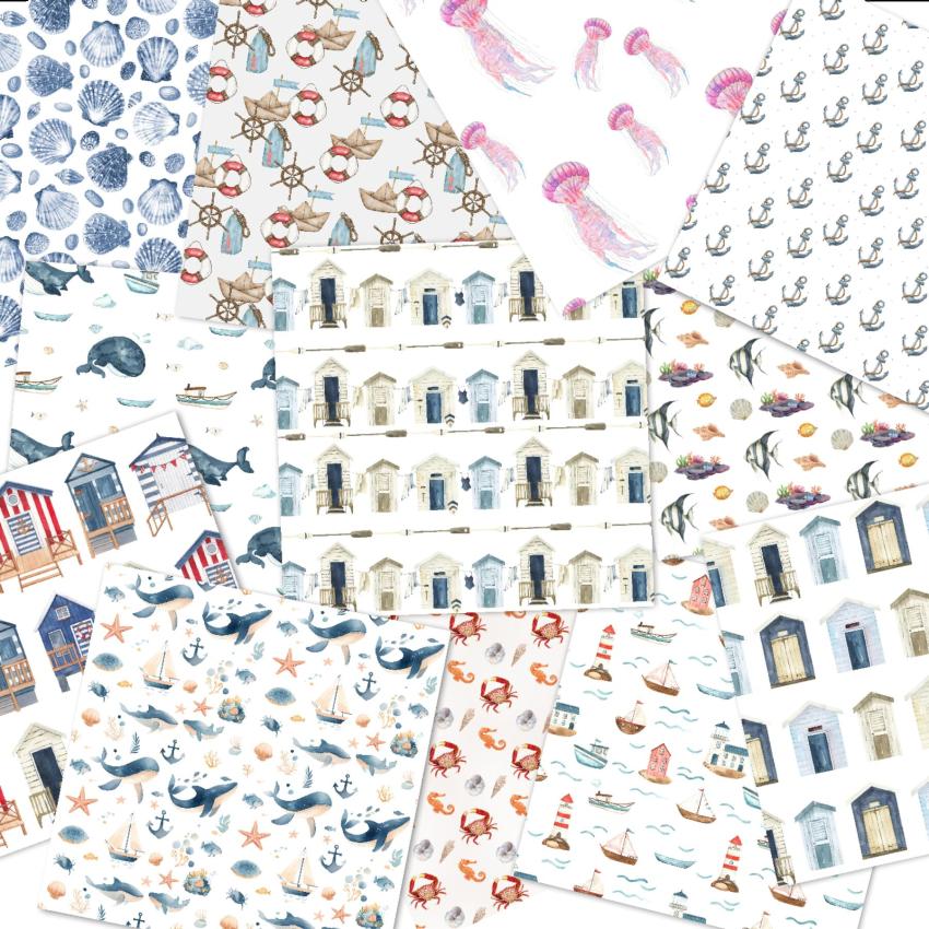 LaCreativ - Designpapier "Liebe zum Meer" Paper Pack 6x6" - 24 Bogen