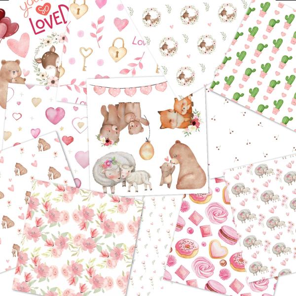 LaCreativ - Designpapier "Niedliche Muttertagsgrüße" Paper Pack 6x6" - 24 Bogen