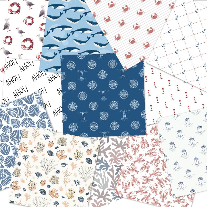 LaCreativ - Designpapier "Nordseezauber" Paper Pack 6x6" - 24 Bogen