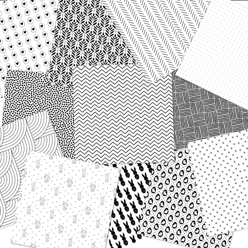 LaCreativ - Designpapier "Ostern Black & White" Paper Pack 6x6" - 24 Bogen