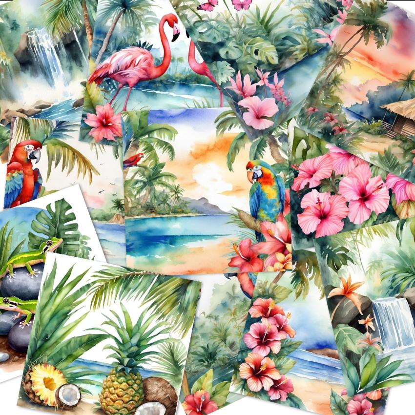 LaCreativ - Designpapier "Tropische Inselträume" Paper Pack 6x6" - 24 Bogen