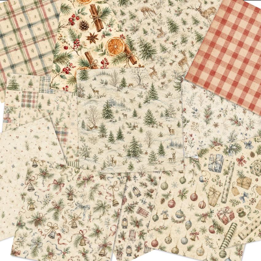 LaCreativ - Designpapier "Vintage Weihnachten" Paper Pack 6x6" - 24 Bogen