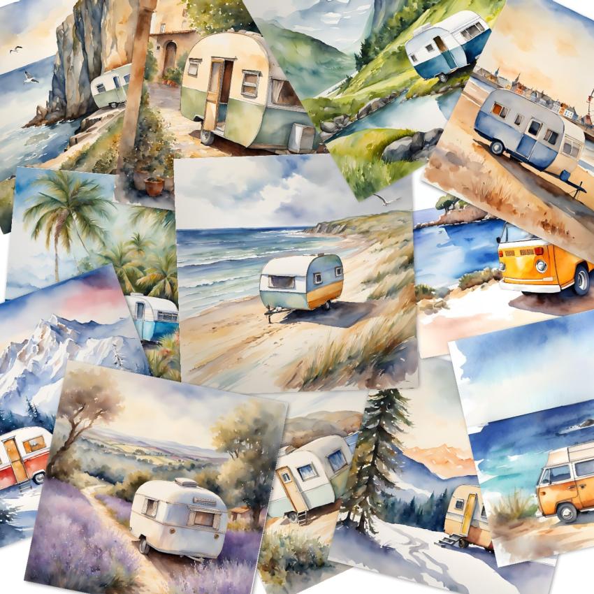 LaCreativ - Designpapier "Weltreise auf Rädern" Paper Pack 6x6" - 24 Bogen
