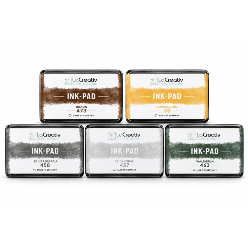 LaCreativ Ink-Pad – Stempelkissen-Set Naturfarben