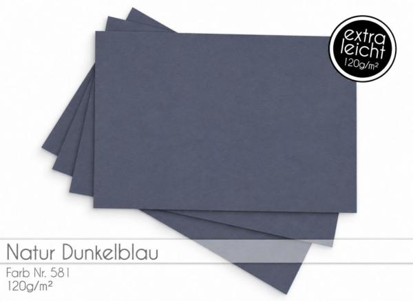 Tonkarton - Tonpapier DIN A4 120g/m² - 25 Bogen in natur dunkelblau