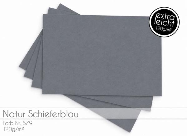 Tonkarton - Tonpapier DIN A4 120g/m² - 25 Bogen in natur schieferblau