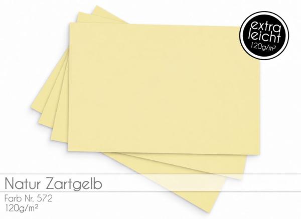 Tonkarton - Tonpapier DIN A4 120g/m² - 25 Bogen in natur zartgelb