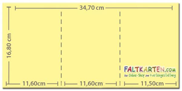 Trippelkarte - Leporello 250g/m² DIN B6 3-Fach in metallic silber