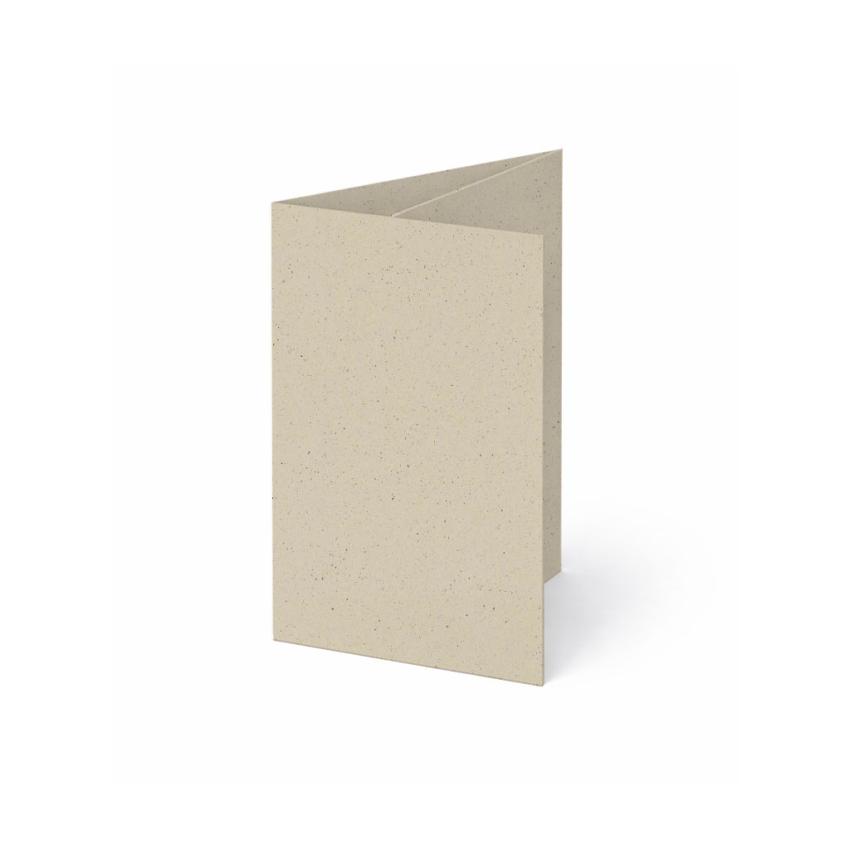 Trippelkarte - Leporello 250g/m² DIN A6 3-Fach in recycling kakao