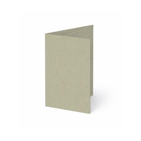 Trippelkarte - Leporello 220g/m² DIN A6 3-Fach in kraft moosgrau