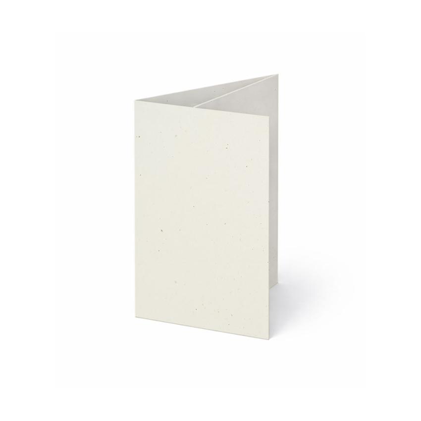 Trippelkarte - Leporello 250g/m² DIN A6 3-Fach in recycling wollweiss