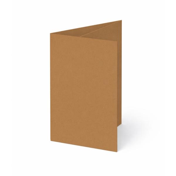 Trippelkarte - Leporello 220g/m² DIN B6 3-Fach in kraft braun