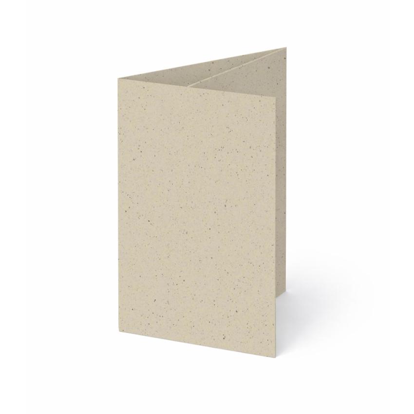 Trippelkarte - Leporello 250g/m² DIN B6 3-Fach in recycling kakao