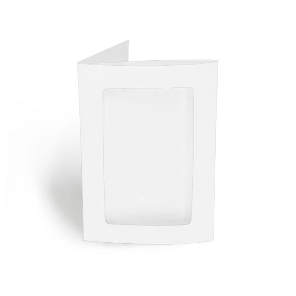 Passepartoutkarte rechteck 3-Fach DIN B6 in puderweiss