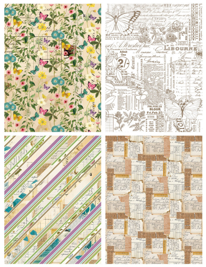 Arden Creative Studio - Decopatch Papier "Garden Chronicles" by Katie Pertiet Decoupage Paper 6x8 Inch - 12 Bogen