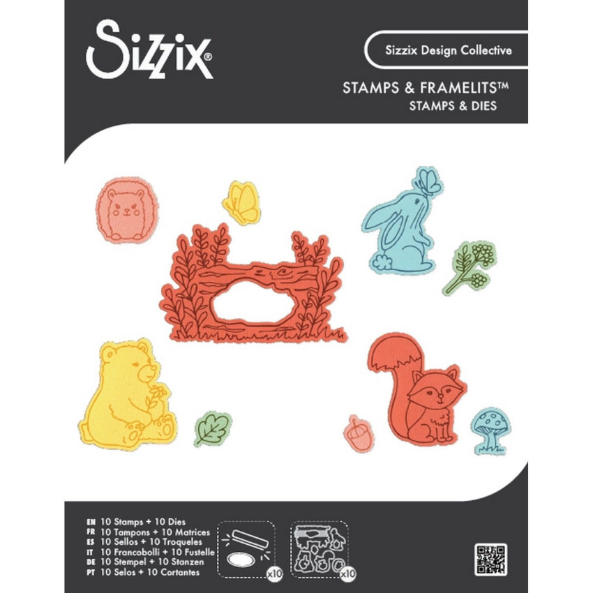 Sizzix - Stempelset & Stanzschablone "Forest Friends" Kid Create Clear Stamps Set & Framelits Die