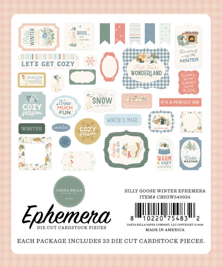 Carta Bella - Stanzteile "Silly Goose Winter" Ephemera