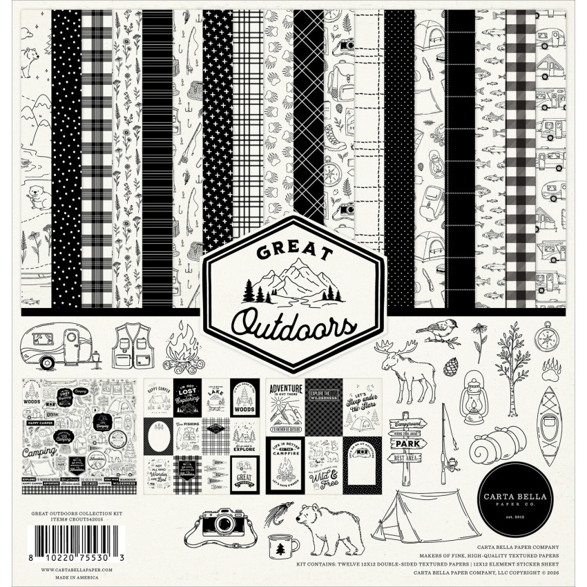 Carta Bella - Designpapier "Great Outdoors" Collection Kit 12x12 Inch - 12 Bogen