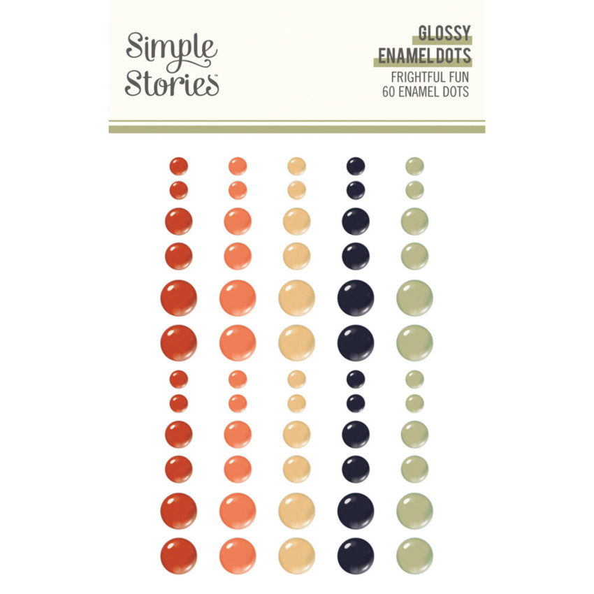 Simple Stories - Glossy Enamel Dots "Frightful Fun" 60 Stück