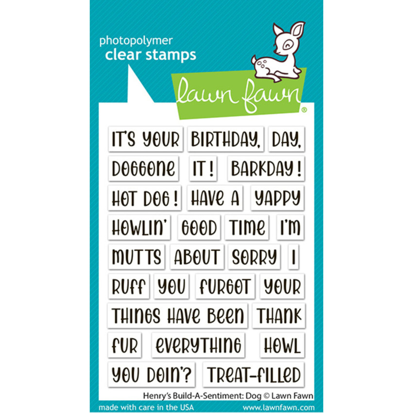 Lawn Fawn - Stempelset "Henry's Build-A-Sentiment Dog" Clear Stamp