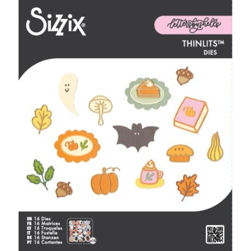Sizzix - Stanzschablone "Cozy Fall Favorites" Thinlits Craft Dies by Letters by Shells