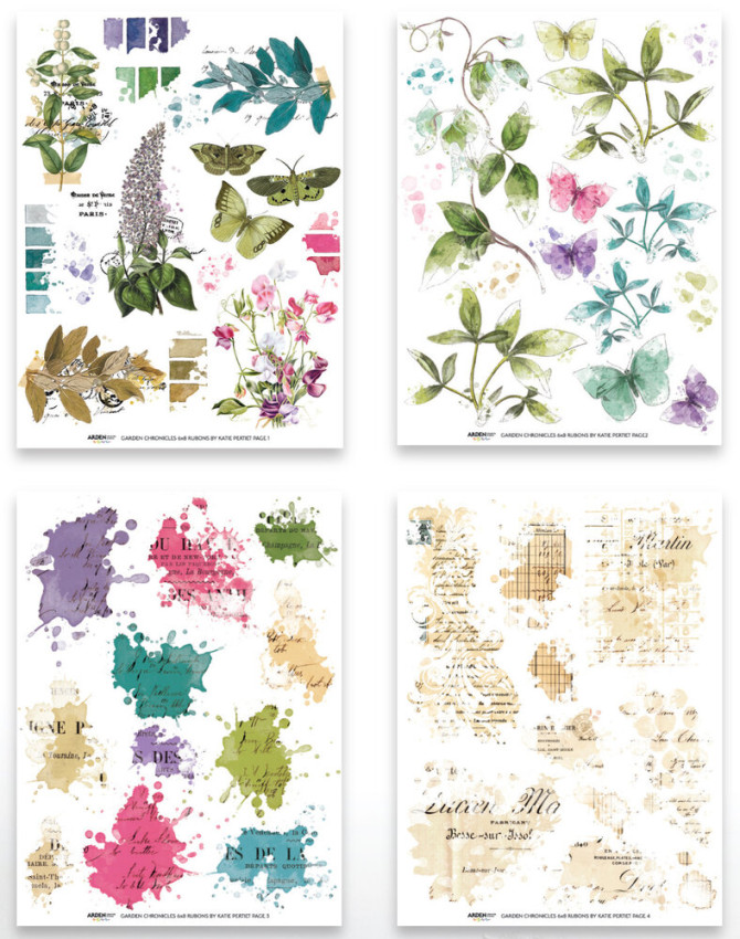 Arden Creative Studio - Transfer Aufkleber "Garden Chronicles" Katie Pertiet Rub-On Transfer Set