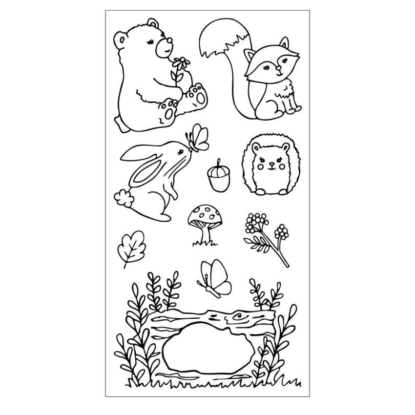 Sizzix - Stempelset & Stanzschablone "Forest Friends" Kid Create Clear Stamps Set & Framelits Die
