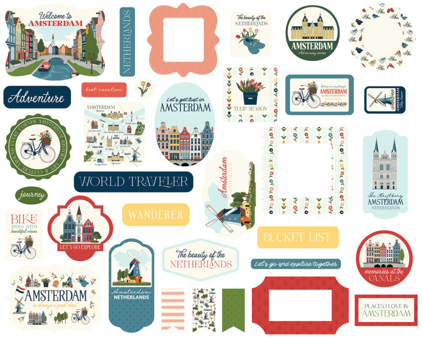 Carta Bella - Stanzteile "Amsterdam" Ephemera
