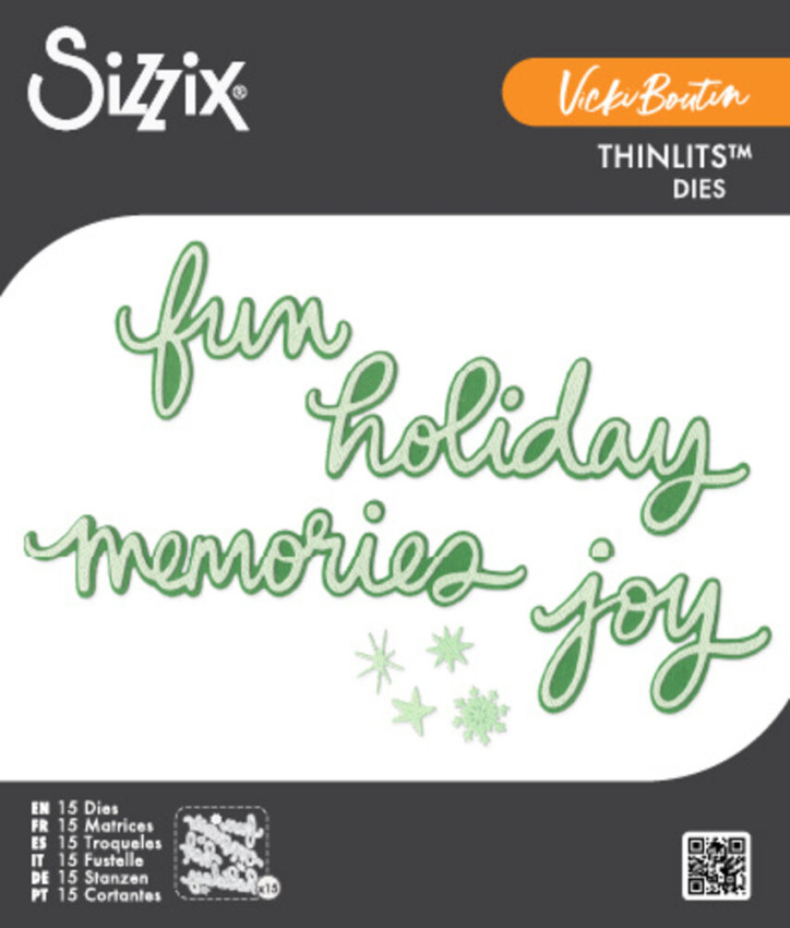 Sizzix - Stanzschablone "Vicki Holiday Script" Thinlits Craft Dies by Vicki Boutin