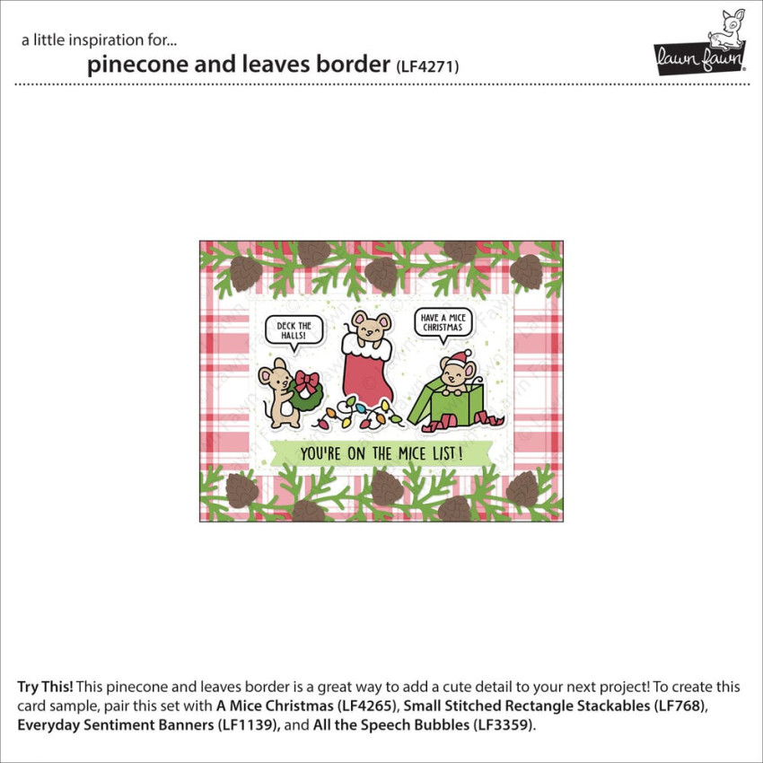 Lawn Fawn - Stanzschablone "Pinecone And Leaves Border" Lawn Cuts Dies