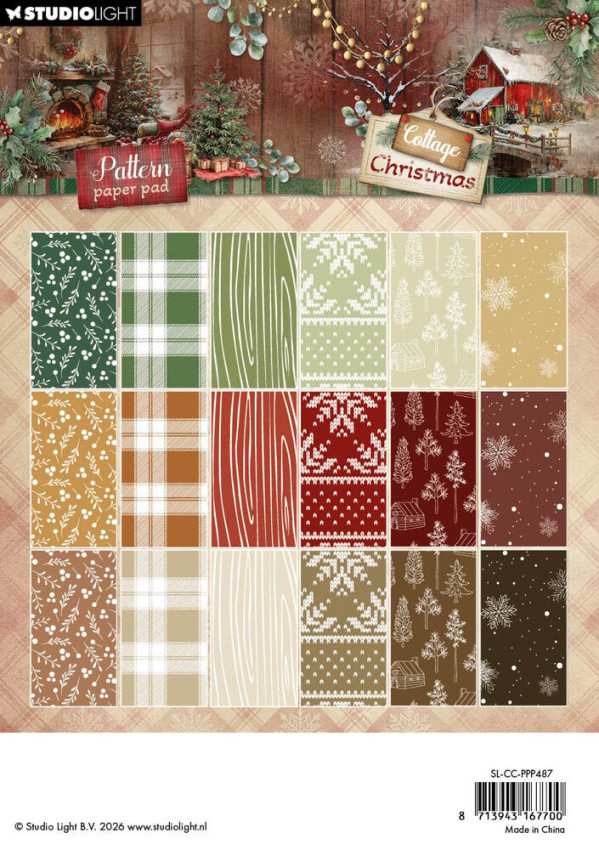 Studio Light - Designpapier A5 "Cottage Christmas" Pattern Paper Pad - 36 Bogen