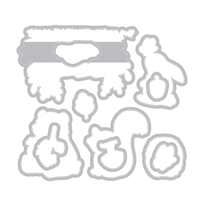 Sizzix - Stempelset & Stanzschablone "Forest Friends" Kid Create Clear Stamps Set & Framelits Die