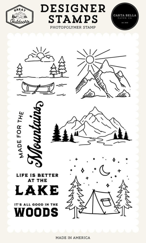 Carta Bella - Stempelset "Made For The Mountains" Clear Stamps - Great Outdoors