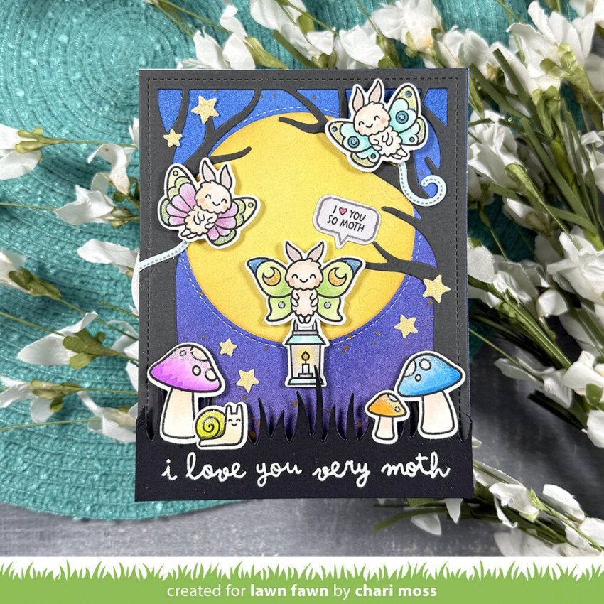 Lawn Fawn - Stempelset "I Like Cute Moths Add-On" Clear Stamp