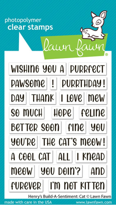 Lawn Fawn - Stempelset "Henry's Build-A-Sentiment Cat" Clear Stamp