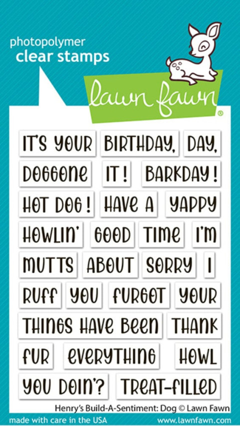 Lawn Fawn - Stempelset "Henry's Build-A-Sentiment Dog" Clear Stamp