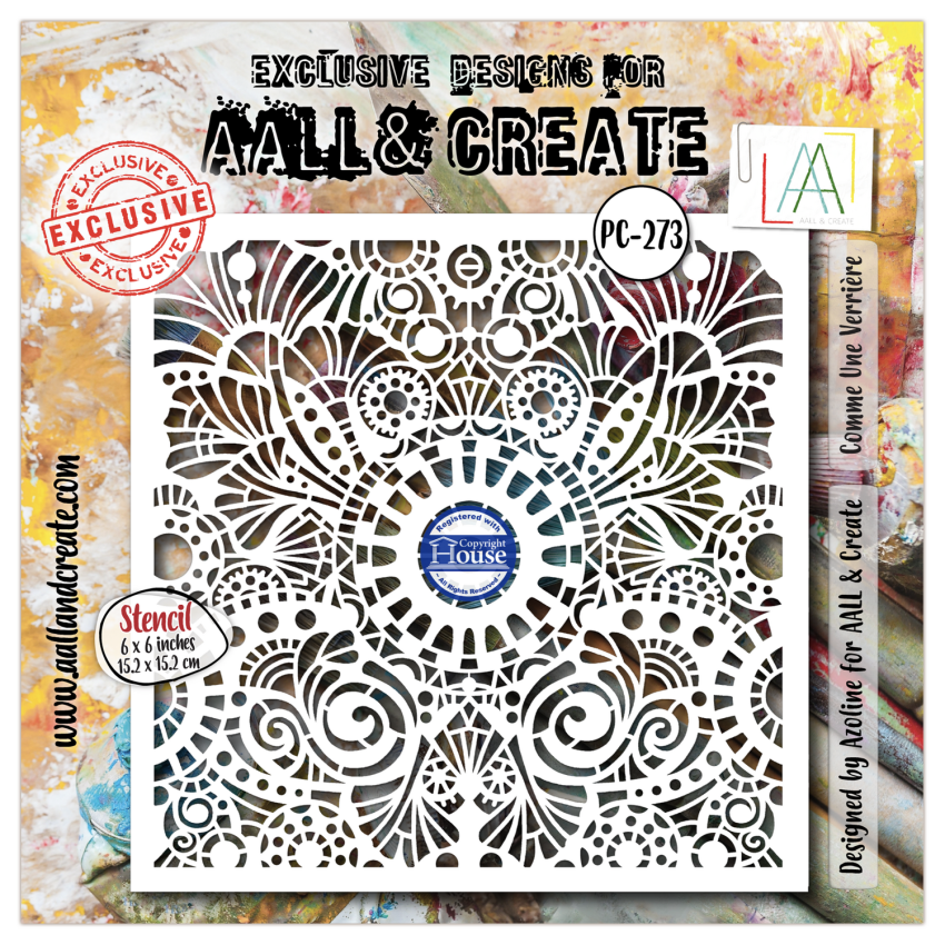 AALL and Create - Schablone 6x6 Inch "Comme Une Verrière "Stencil by Azoline