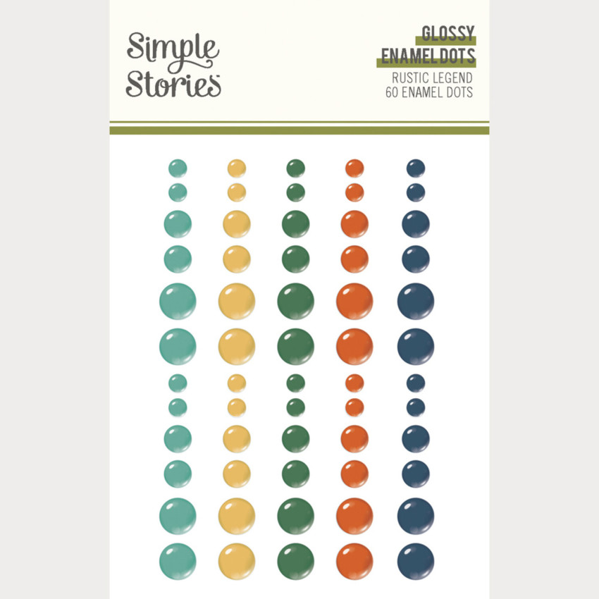 Simple Stories - Glossy Enamel Dots "Rustic Legend" 60 Stück
