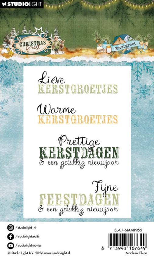 Studio Light - Stempel "Kerstgroet" Christmas Forest Clear Stamps