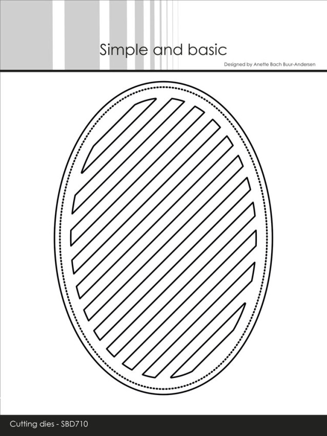 Simple and Basic - Stanzschablone A6 "Oval Diagonal Striped Panel with Piercing" Dies
