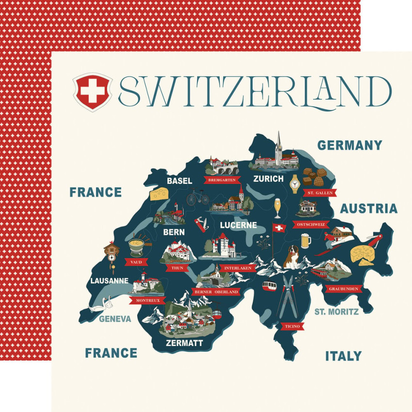 Carta Bella - Designpapier "Switzerland" Collection Kit 12x12 Inch - 12 Bogen